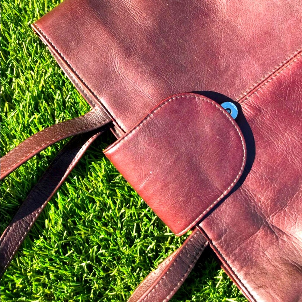 Vintage genuine leather purse bag